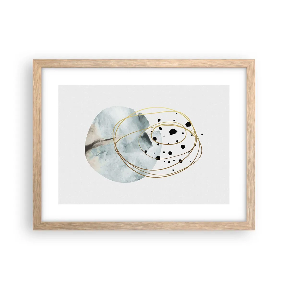 Affiche dans un chêne clair - Poster - Emmêlement de l'espace - 40x30 cm