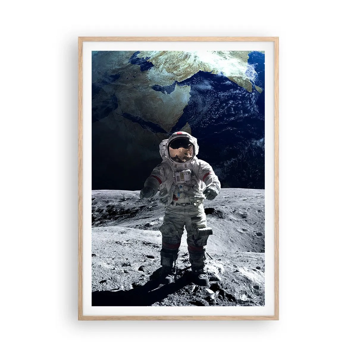 Affiche dans un chêne clair - Poster - Salutations de la lune - 70x100 cm