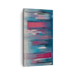 Impression sur toile - Image sur toile - Composition verticale en bleu et rouge - 45x80 cm