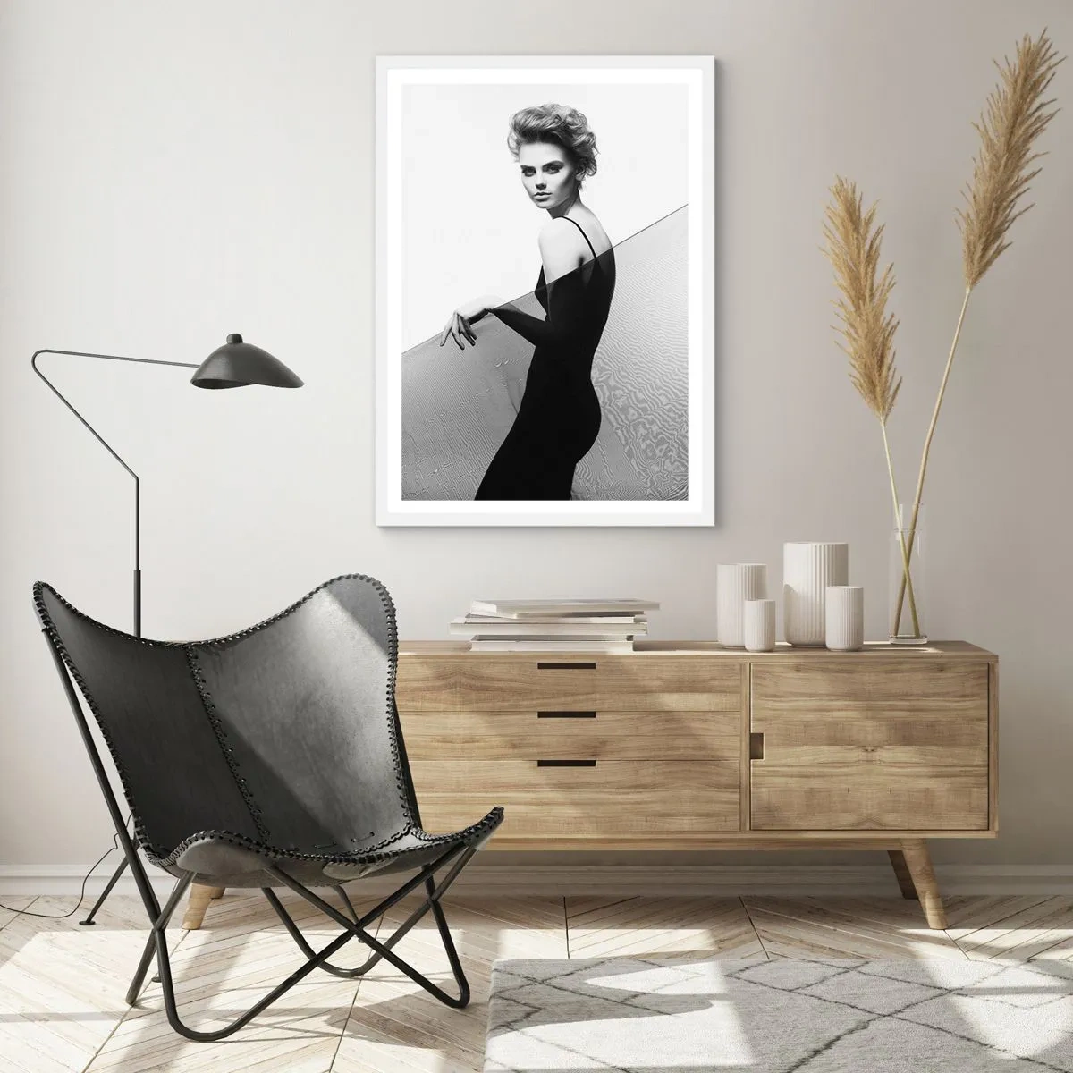 Affiche dans un cadre blanc - Poster - Regard magnétique - 50x70 cm