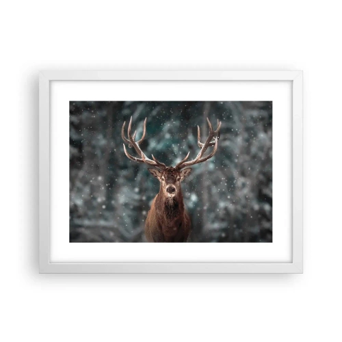 Affiche dans un cadre blanc - Poster - Roi de la forêt couronné - 40x30 cm