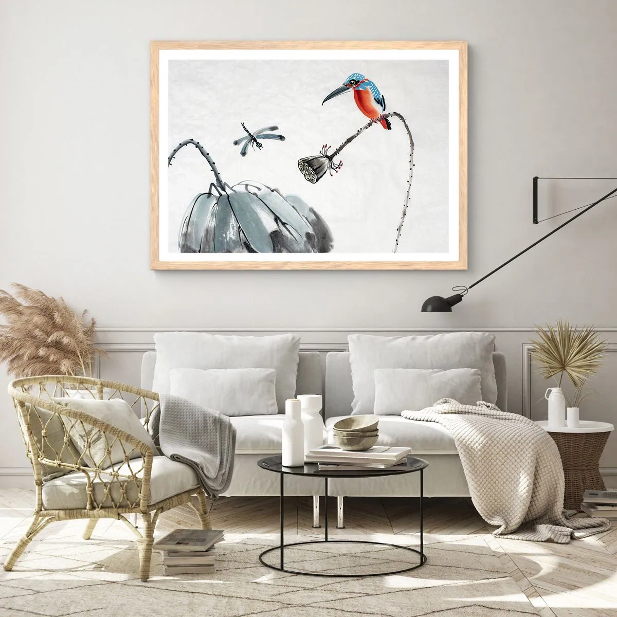 Affiche dans un chêne clair - Poster - La vie du champ - 50x40 cm