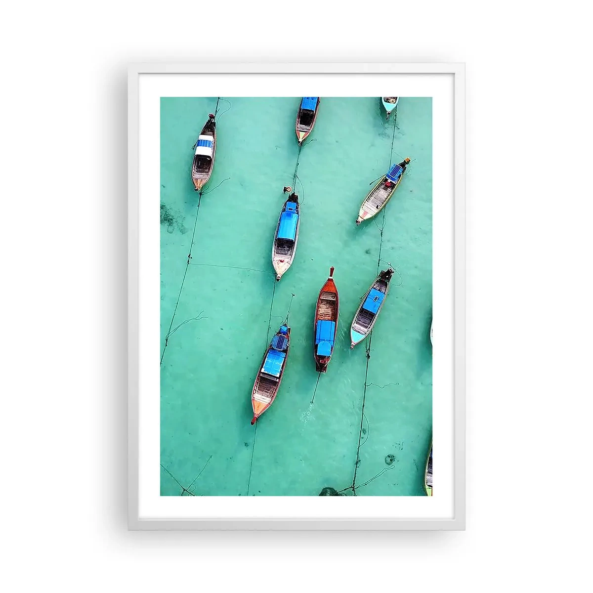 Affiche dans un cadre blanc - Poster - Dans une attente jouyeuse - 50x70 cm