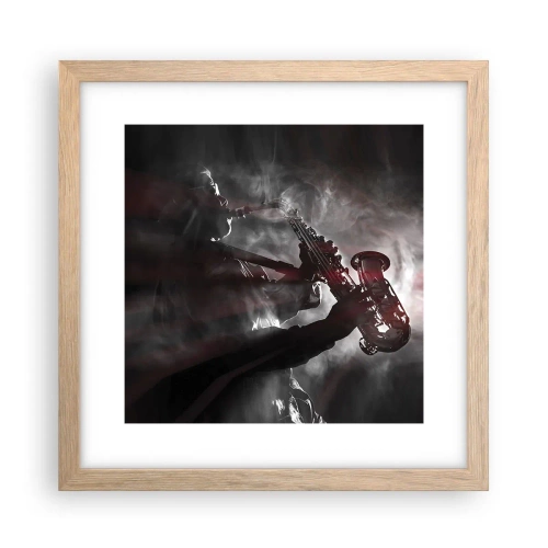 Affiche dans un chêne clair - Poster - Dans les brumes du jazz - 30x30 cm