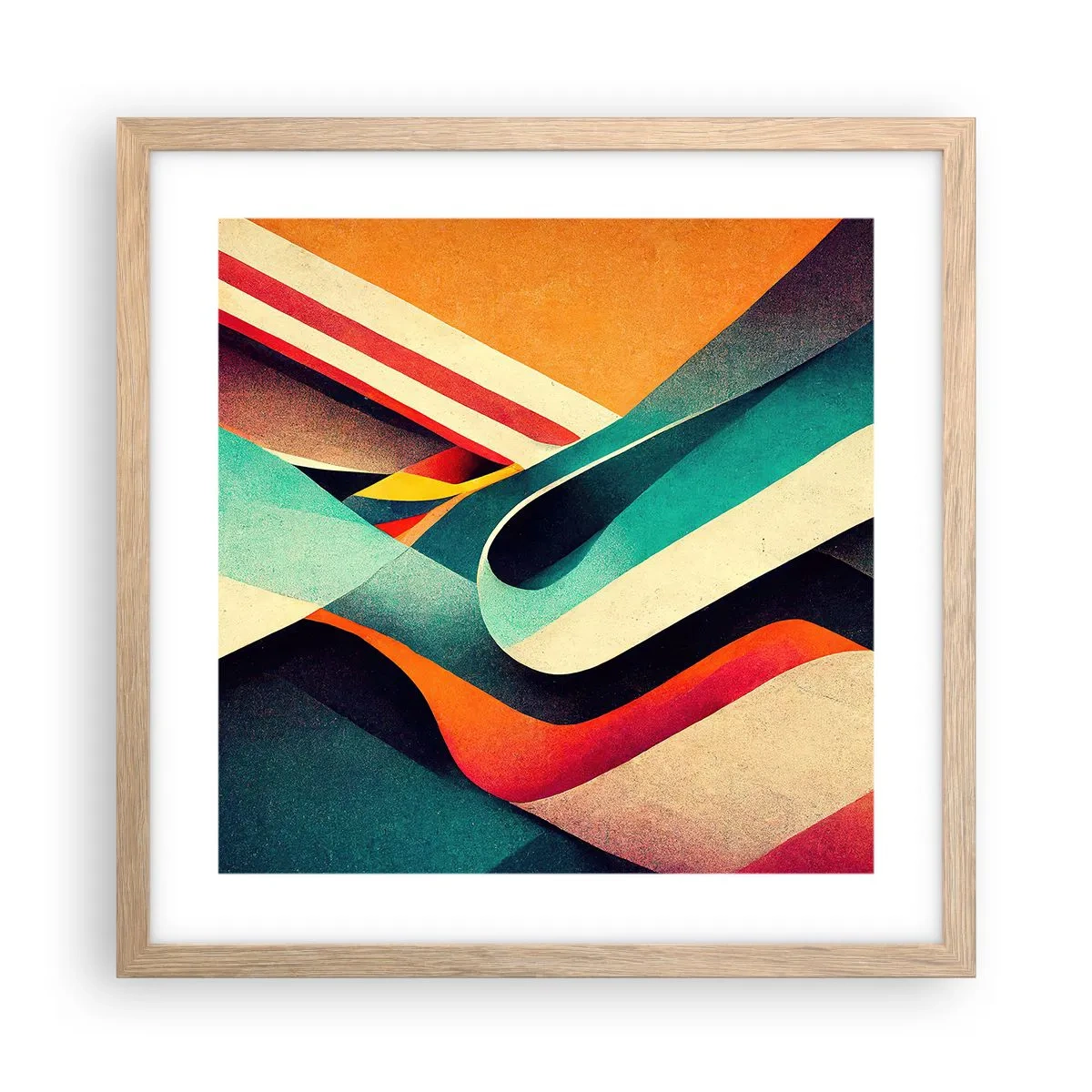 Affiche dans un chêne clair - Poster - Composition intense - 40x40 cm