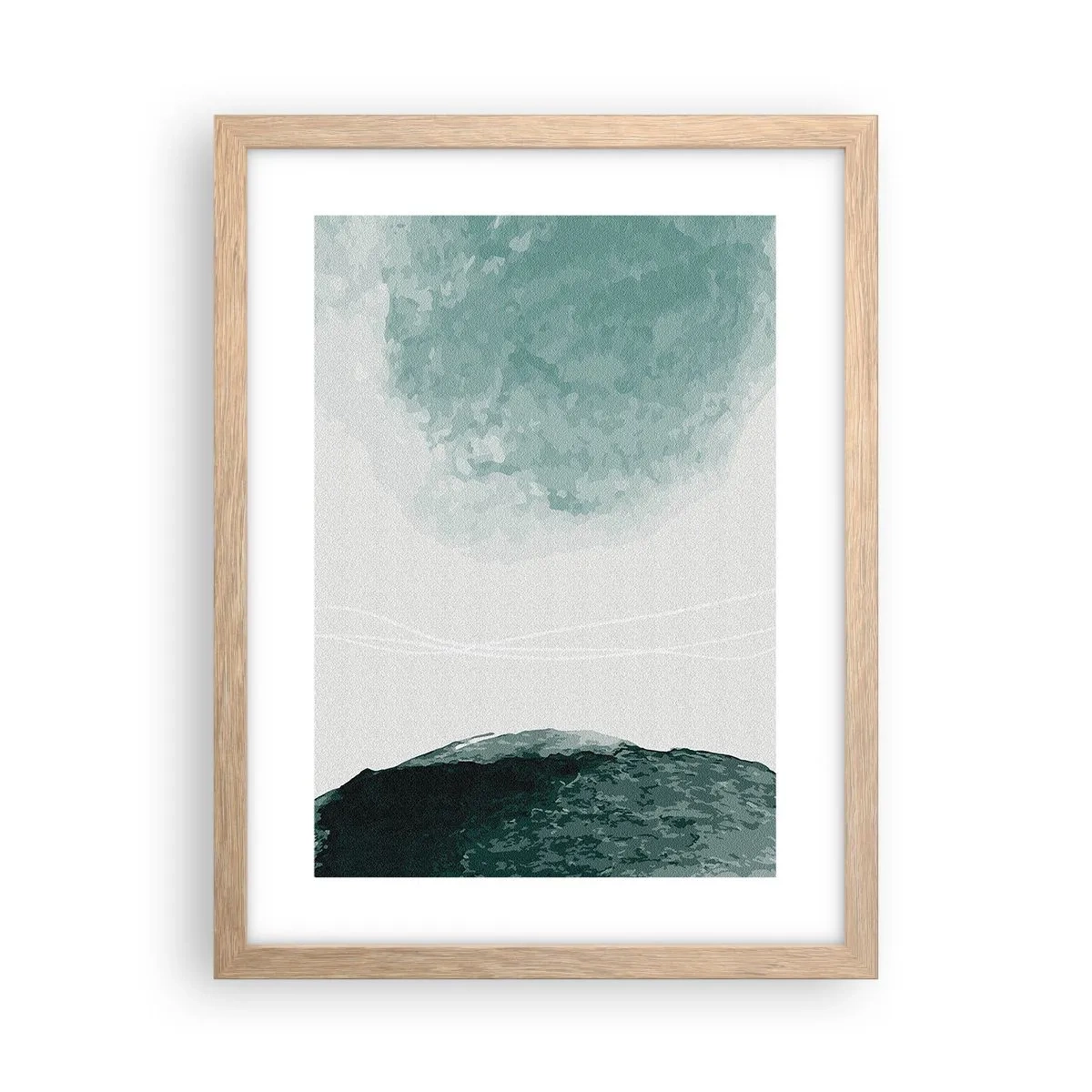 Affiche dans un chêne clair - Poster - Rencontre avec le brouillard - 30x40 cm