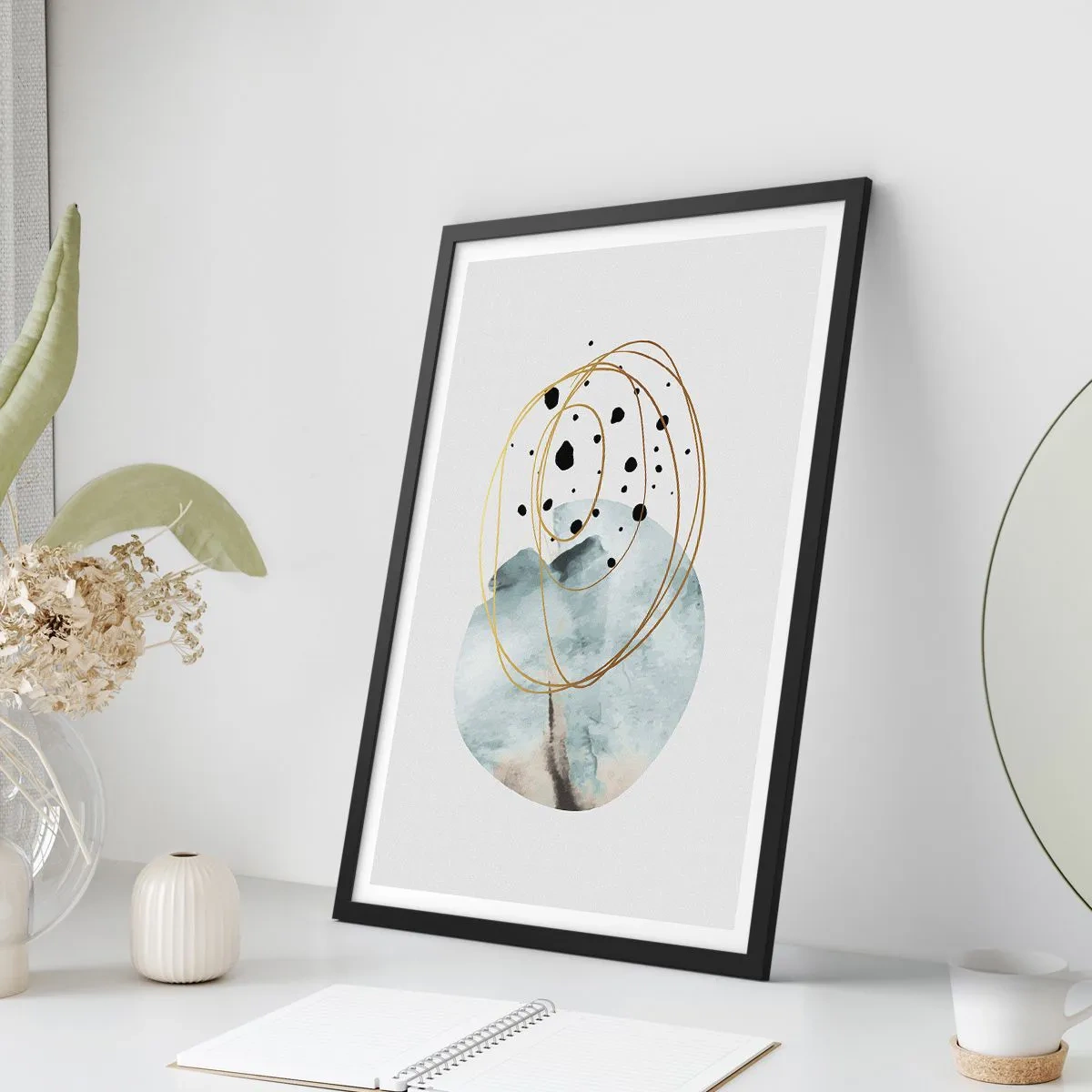 Affiche dans un cadre noir - Poster - Emmêlement de l'espace - 30x40 cm