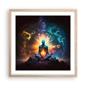Affiche dans un chêne clair - Poster - Paix cosmique - 50x50 cm