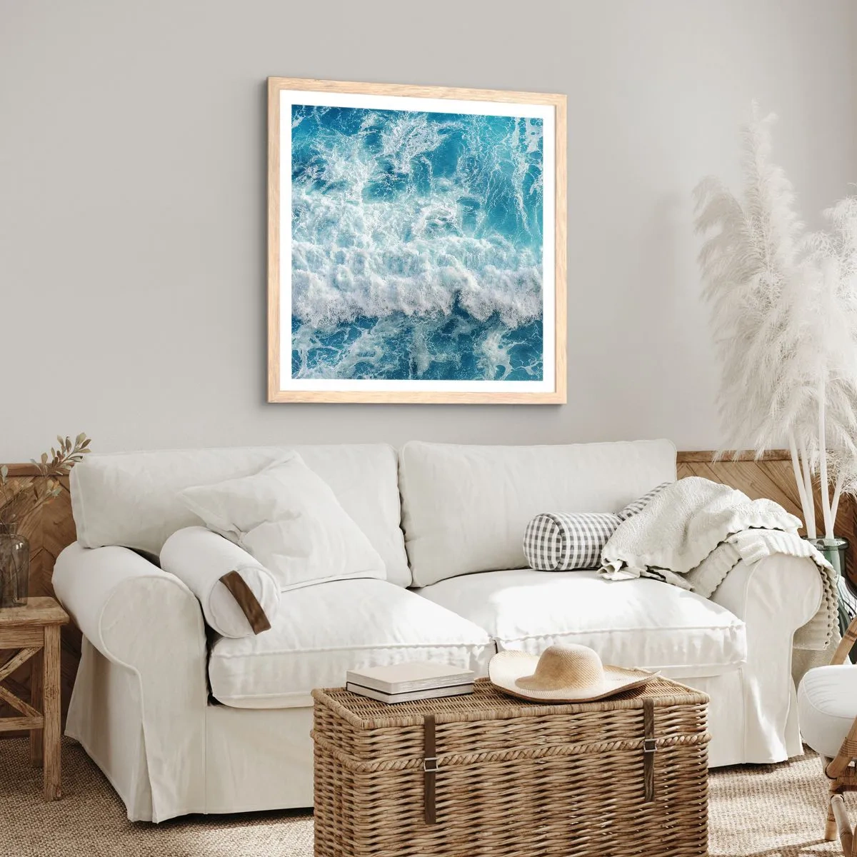 Affiche dans un chêne clair - Poster - Joyeusement et en sautant - 40x40 cm