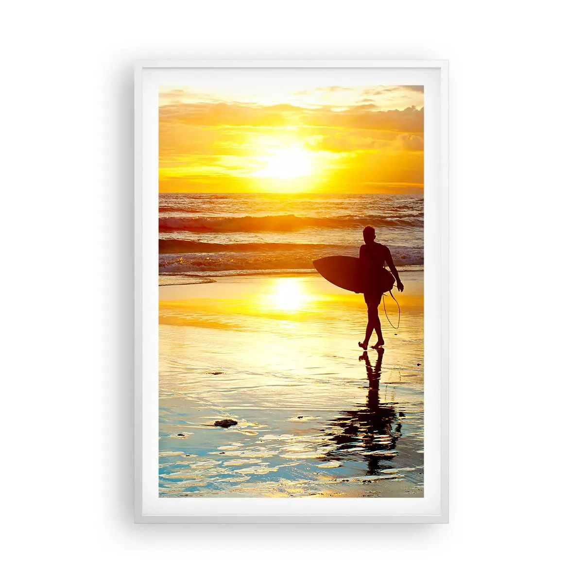 Affiche dans un cadre blanc - Poster - Le retour du guerrier - 61x91 cm