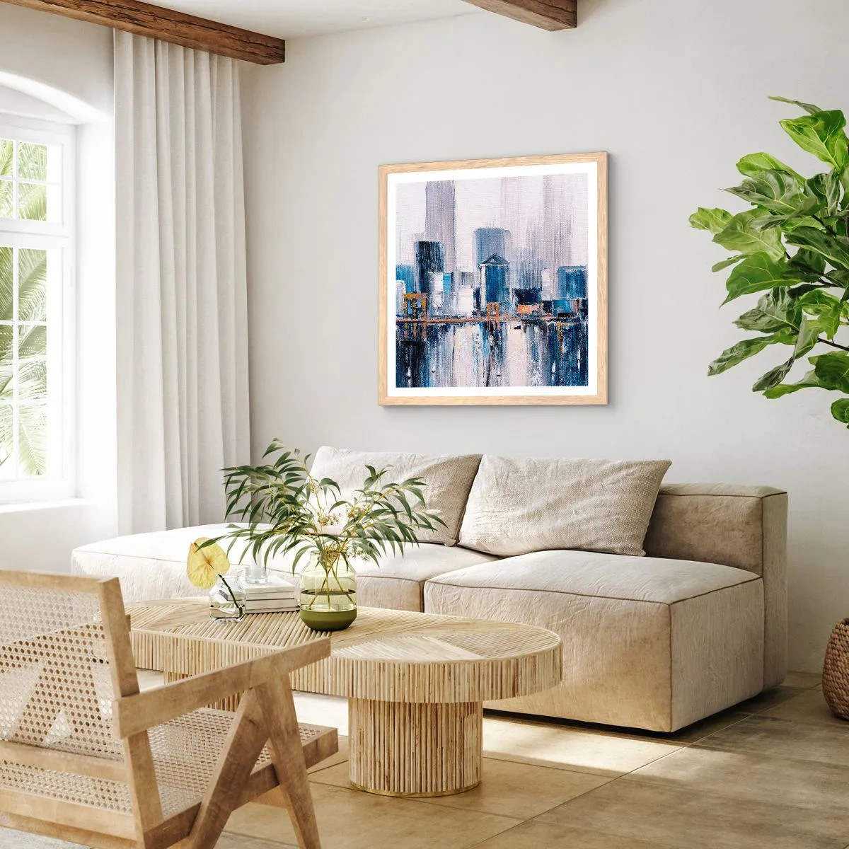 Affiche dans un chêne clair - Poster - Impression new-yorkaise - 40x40 cm