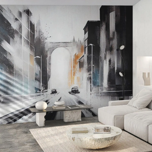 Papier Peint Photo Premium Canvas - Étude de ville : architecture et mouvement - Architecture, Paysage, Rue - 250x175 cm