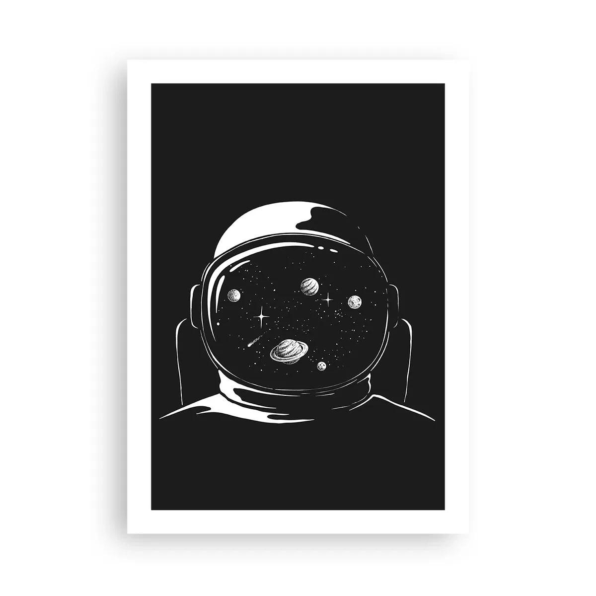 Affiche - Poster - Astronaute avec l'espace reflété dans son casque - 50x70cm - Sympa la vue - Décoration murale moderne pour le salon et la chambre ARTTOR