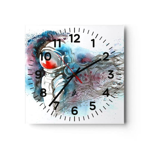Horloge murale - Pendule murale - Seul avec l'espace - 40x40 cm