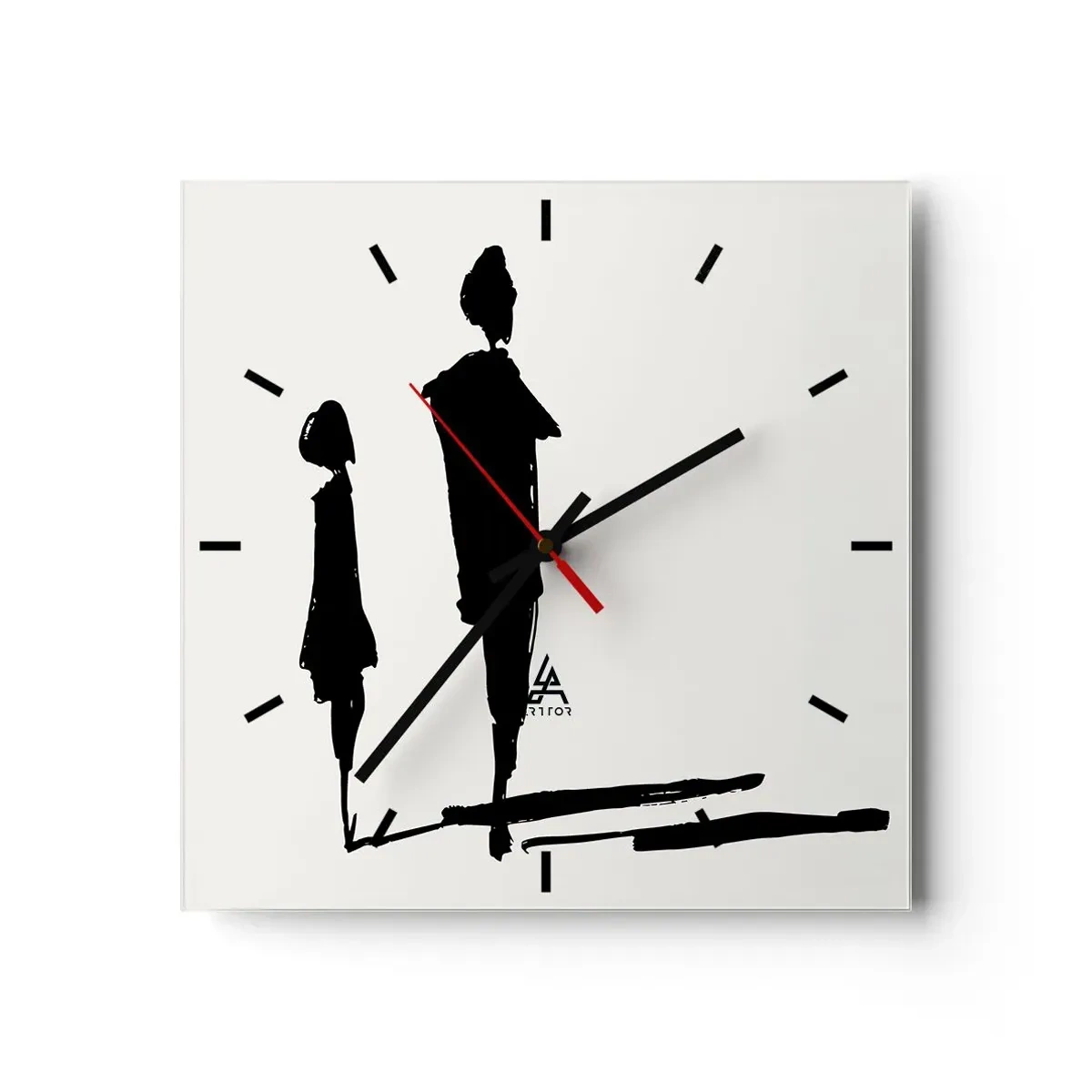 Horloge murale - Pendule murale - Silhouettes de deux personnes en noir sur fond clair - 30x30cm - Êtes-vous sûr qu'ils sont ensemble ? - Décoration murale moderne pour le salon et la chambre ARTTOR
