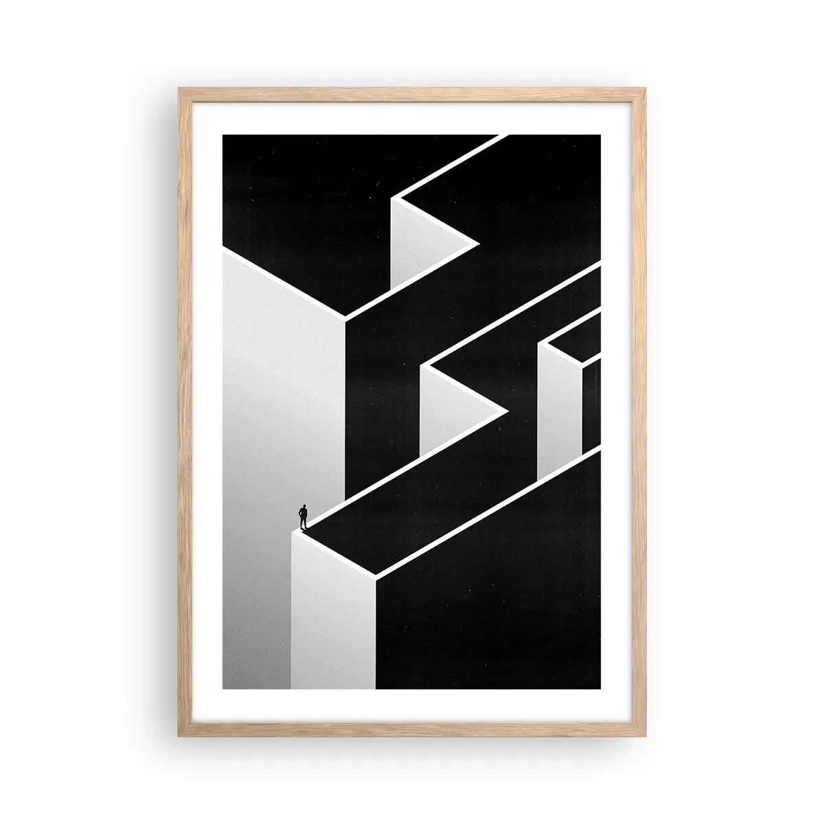 Affiche dans un chêne clair - Poster - La solitude au sommet - 50x70 cm