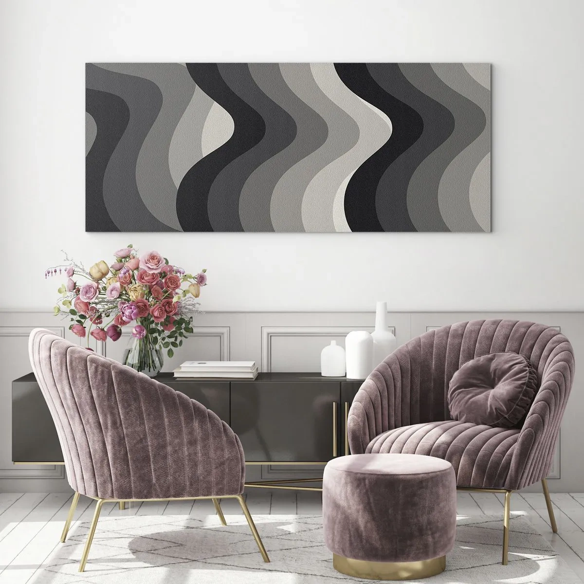 Impression sur verre - Image sur verre - Vague après vague - 100x40 cm