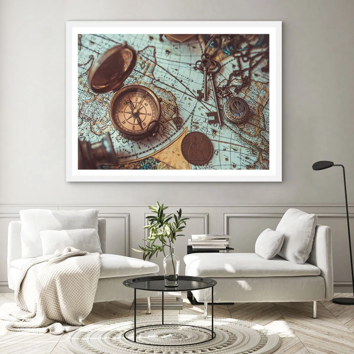 Affiche dans un cadre blanc - Poster - Pour ceux qui recherche l'aventure - 50x40 cm