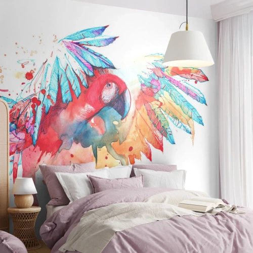 Papier Peint Photo Standard Eco - . - Perroquet, Oiseau, Abstraction - 300x210 cm