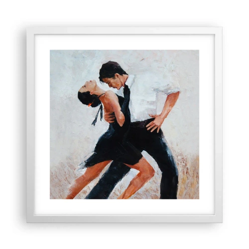 Affiche dans un cadre blanc - Poster - Tango de mes rêves et pensées - 40x40 cm