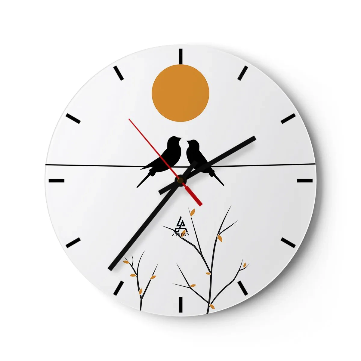 Horloge murale - Pendule murale - Soirée pour rossignols - 40x40 cm