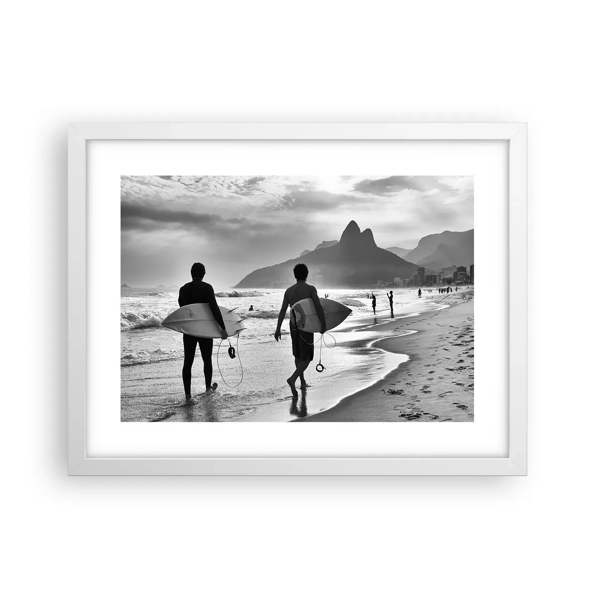 Affiche dans un cadre blanc - Poster - Samba sur une vague - 40x30 cm