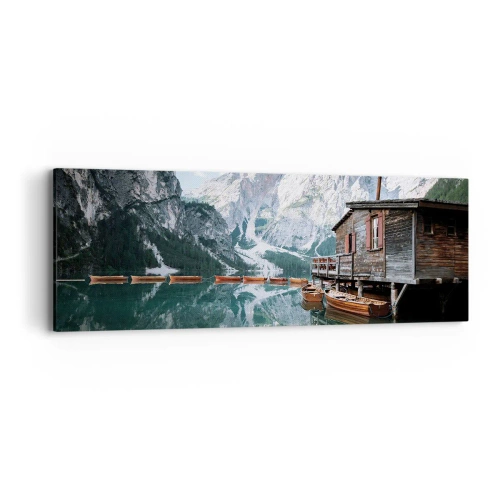 Impression sur toile - Image sur toile - Un matin cristallin en montagne - 90x30 cm