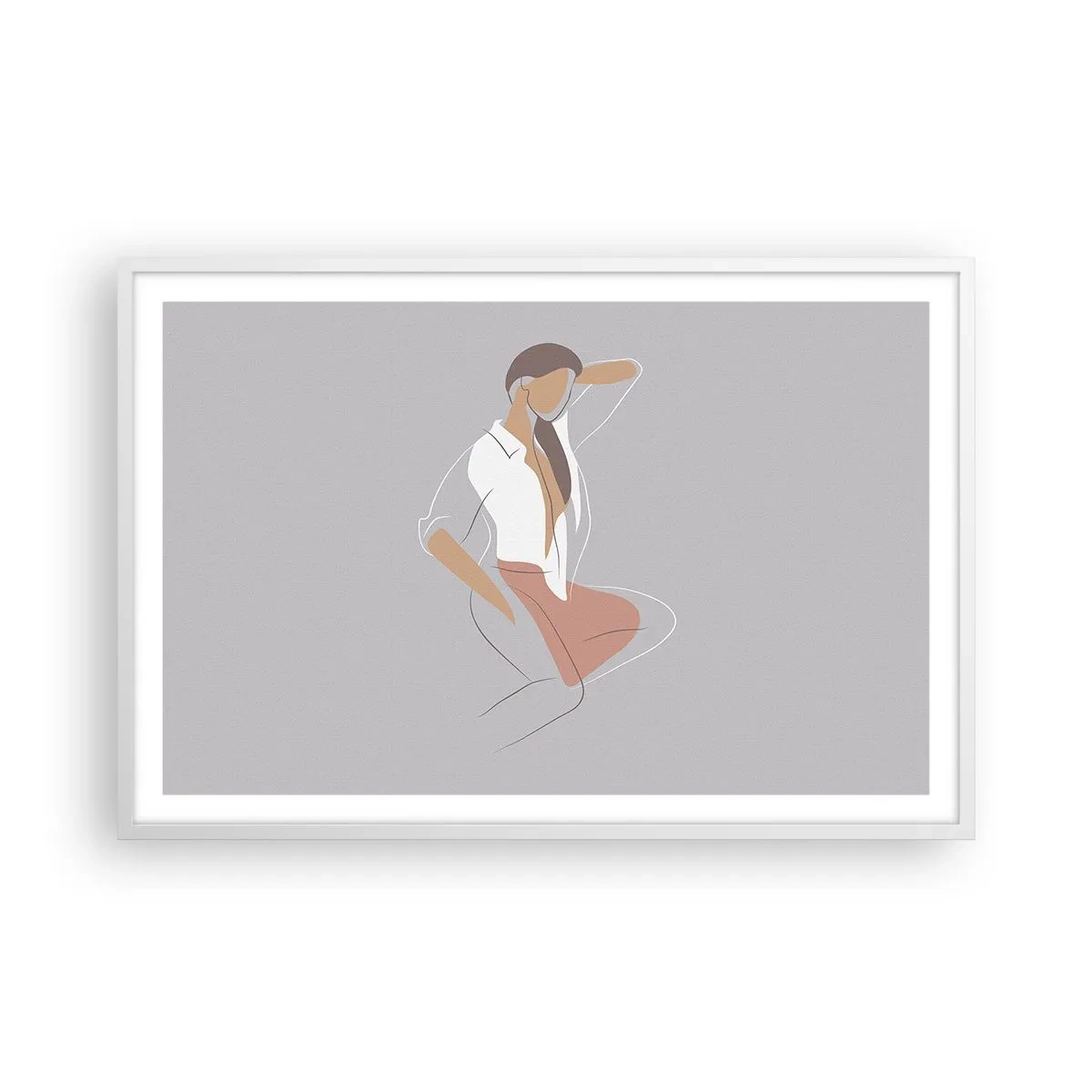 Affiche dans un cadre blanc - Poster - Contour gracieux - 91x61 cm