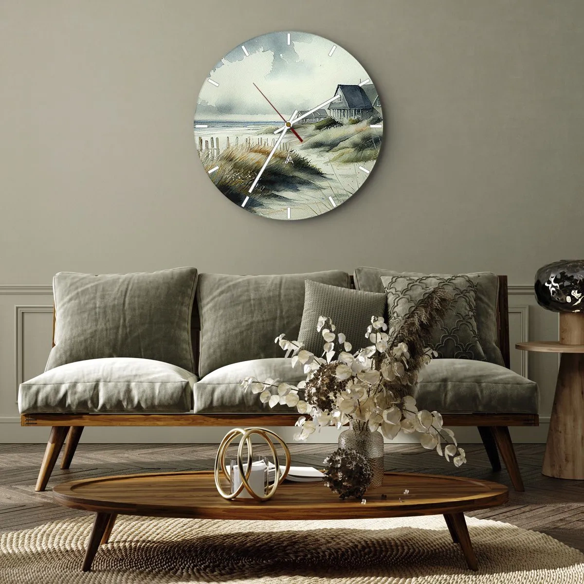 Horloge murale - Pendule murale - Loin de l'agitation - 30x30 cm