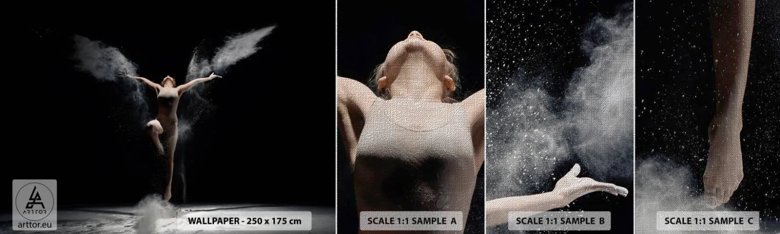 Échantillon de Papier Peint Premium Canvas - Les elfes existent - Abstraction, Danseur, Gymnaste - 100x30 cm