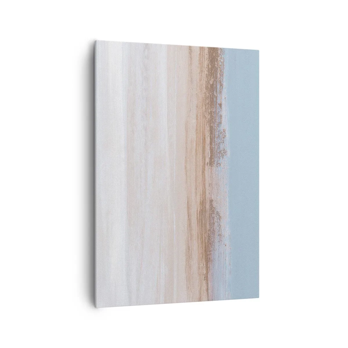 Impression sur toile - Image sur toile - Un paysage subtil aux tons pastel de bleu et de beige - 70x100cm - Paysage ambigu - Décoration murale moderne pour le salon et la chambre ARTTOR