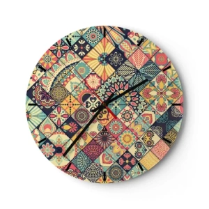 Horloge murale - Pendule murale - Ambiance marocaine - 40x40 cm