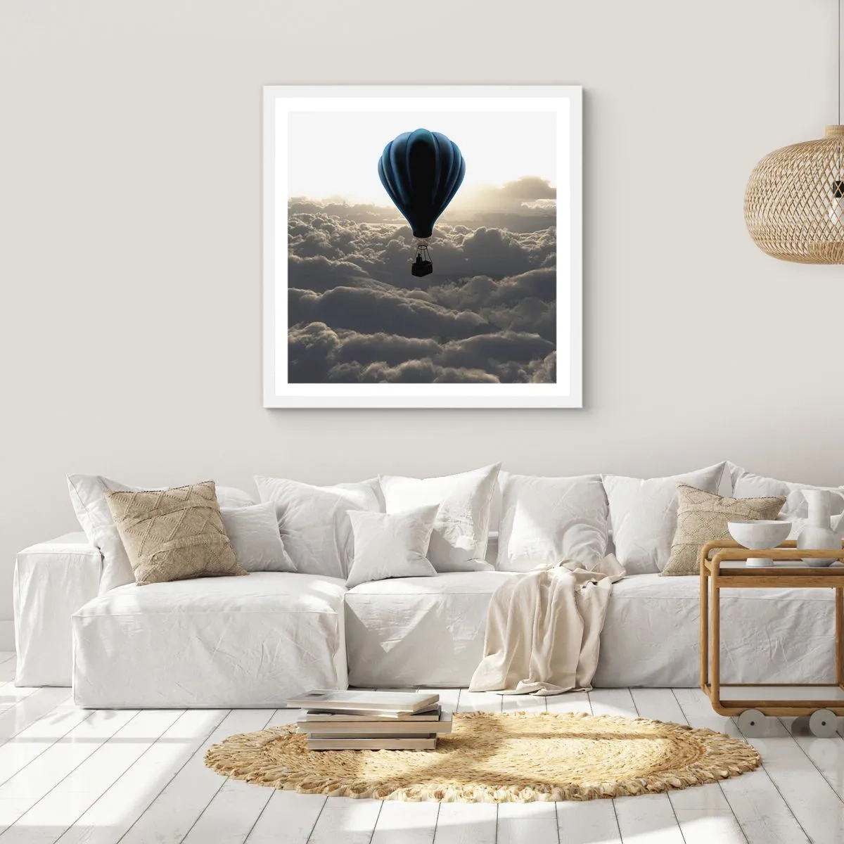 Affiche dans un cadre blanc - Poster - Un vagabond au dessus des nuages - 50x50 cm