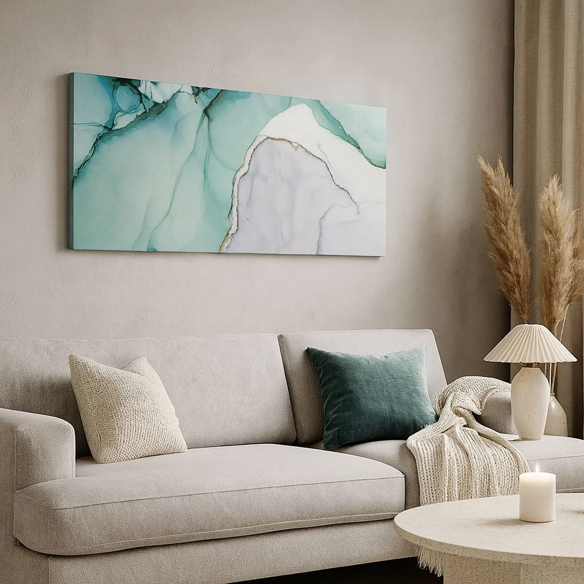 Impression sur toile - Image sur toile - Étude de turquoise - 100x40 cm