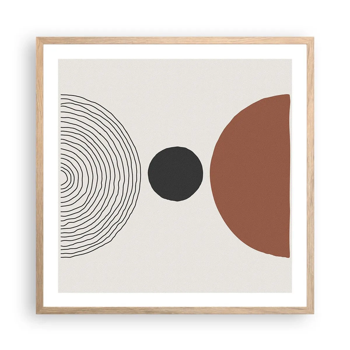 Affiche dans un chêne clair - Poster - Au centre de l'attention - 60x60 cm