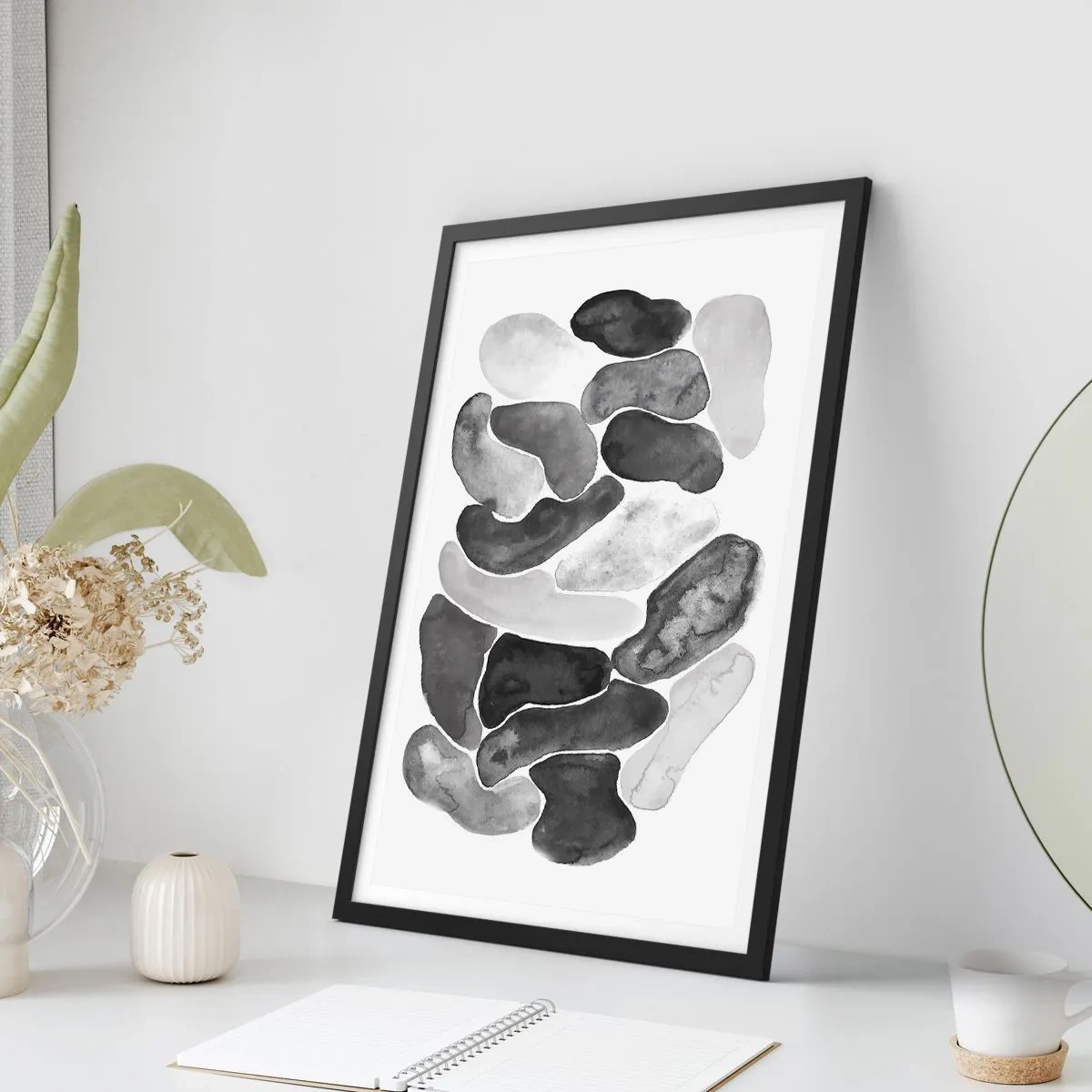 Affiche dans un cadre noir - Poster - Abstraction rocheuse - 40x50 cm