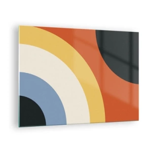 Impression sur verre - Image sur verre - Arcs colorés abstraits sur un fond de verre - 70x50cm - Vers son soi - Décoration murale moderne pour le salon et la chambre ARTTOR