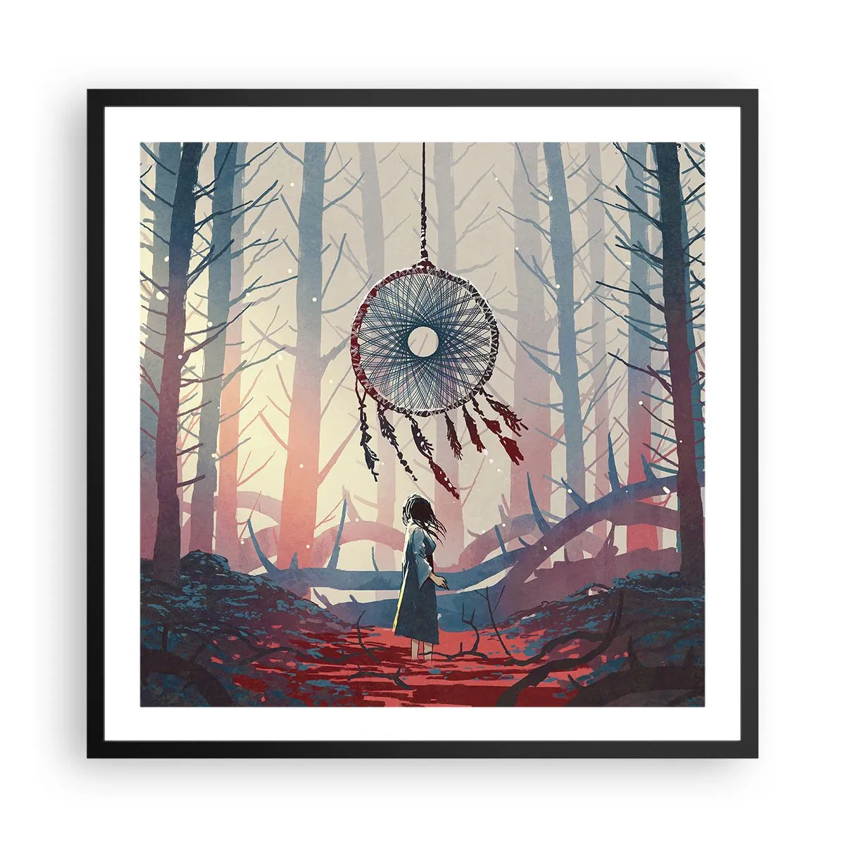 Affiche dans un cadre noir - Poster - Rituel secret du bonheur - 60x60 cm