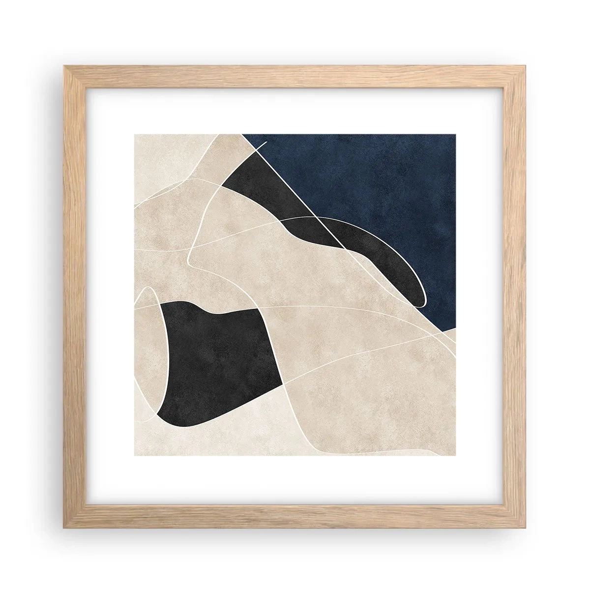 Affiche dans un chêne clair - Poster - Composition abstraite - contraste de couleurs - 30x30 cm