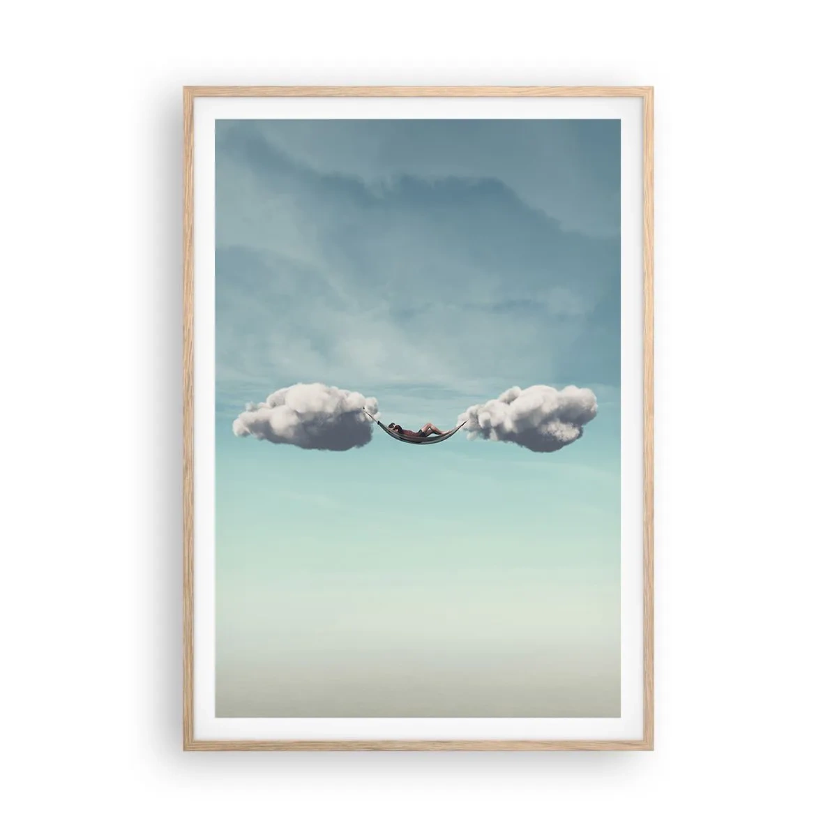 Affiche dans un chêne clair - Poster - Instant de bonheur - 70x100 cm