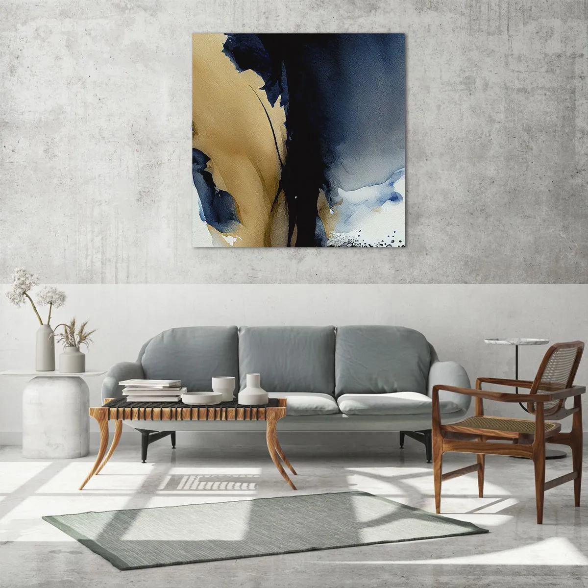 Impression sur verre - Image sur verre - Derrière le rideau - 60x60 cm