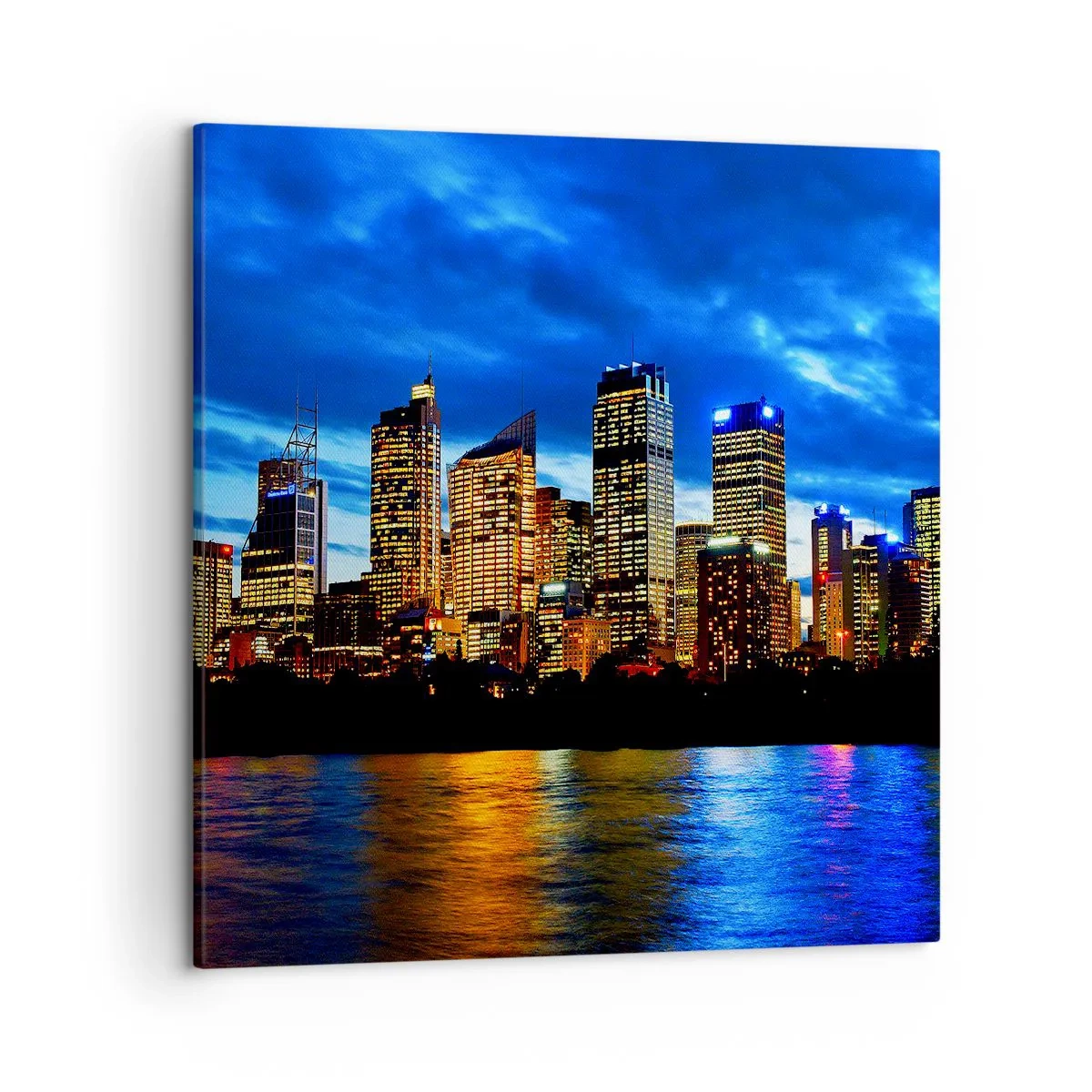 Impression sur toile - Image sur toile - Une nuit de lumières et de couleurs - 50x50 cm