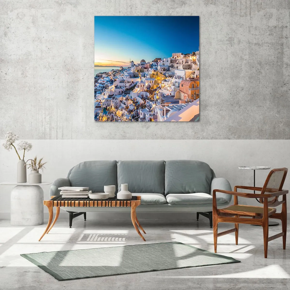 Impression sur verre - Image sur verre - L'essence de la grecque - 70x70 cm