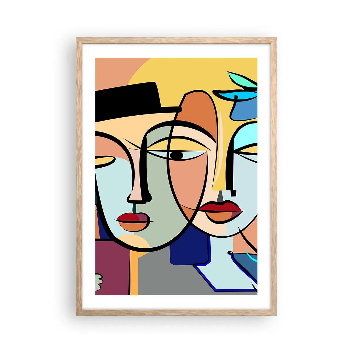 Affiche dans un chêne clair - Poster - Le Rendez-vous de Picasso - 50x70 cm