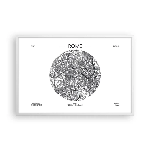 Affiche dans un cadre blanc - Poster - Anatomie de Rome - 91x61 cm