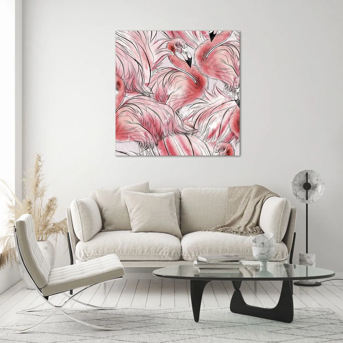 Impression sur verre - Image sur verre - Oiseau corps de ballet - 70x70 cm