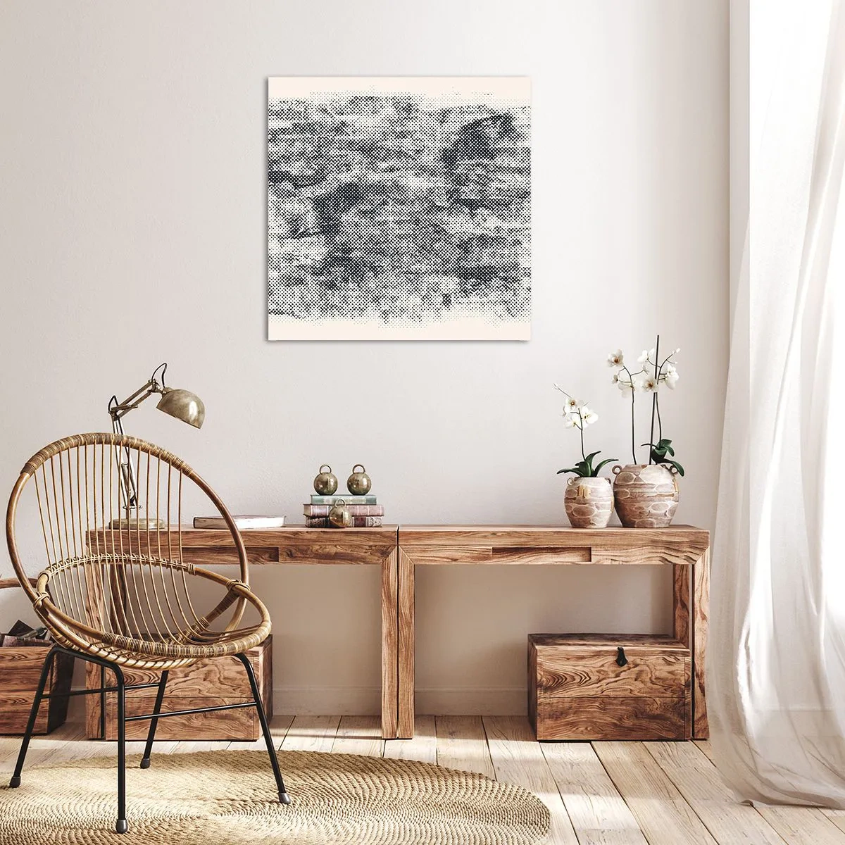 Impression sur toile - Image sur toile - Composition brumeuse - 70x70 cm