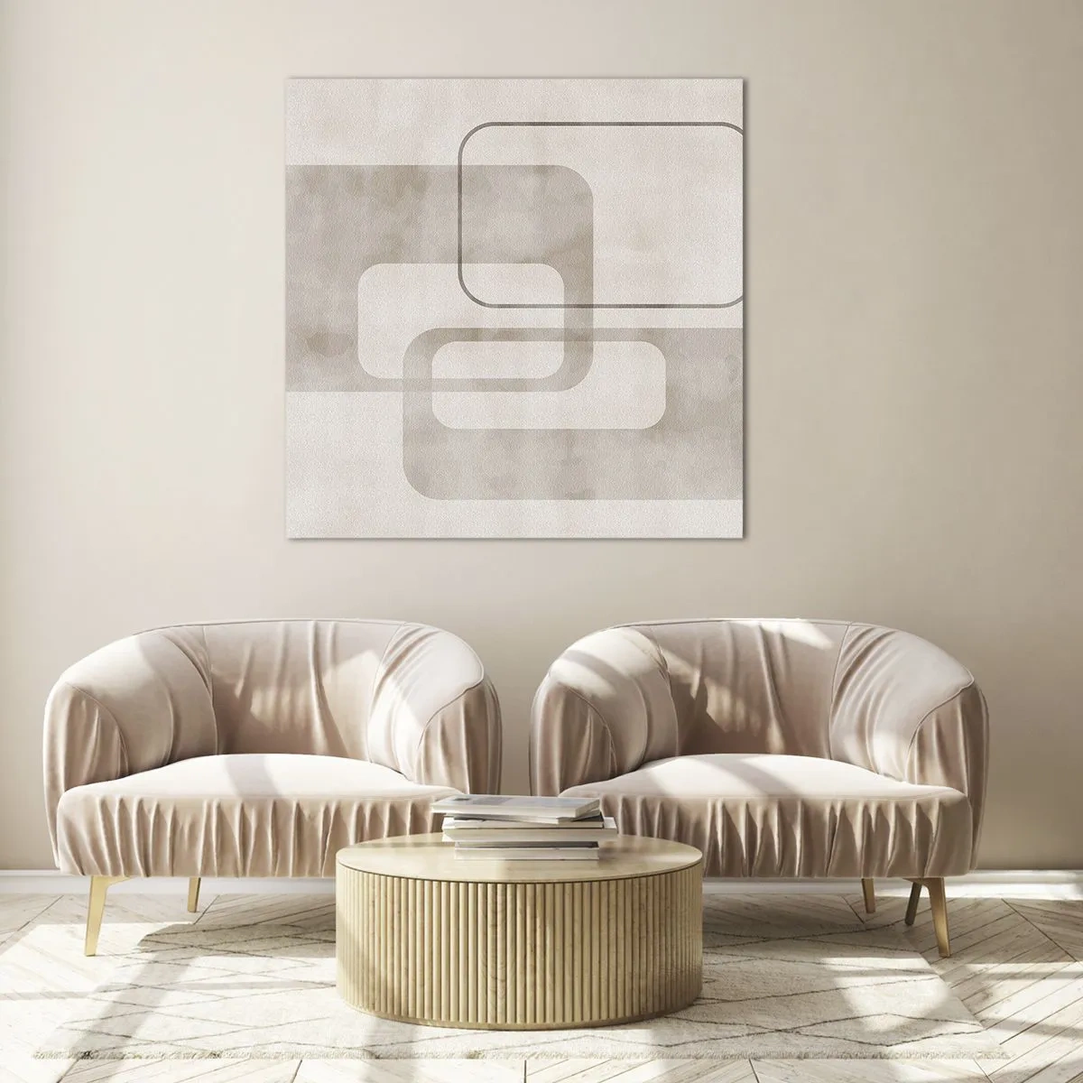 Impression sur verre - Image sur verre - Fugue géométrique - 40x40 cm