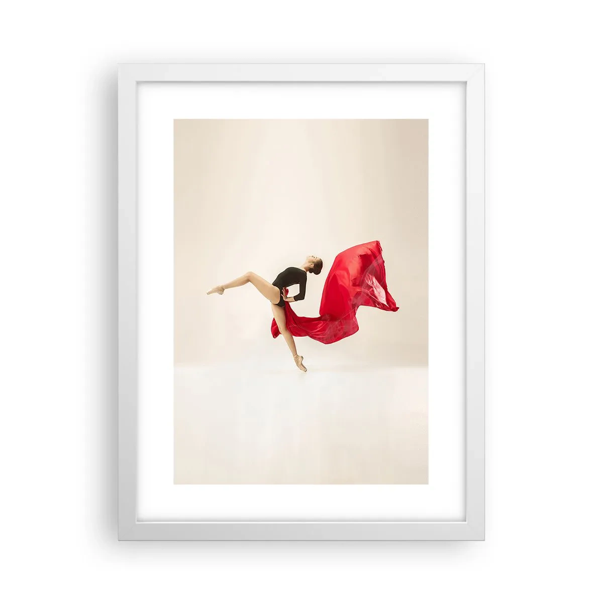 Affiche dans un cadre blanc - Poster - Rouge et noir - 30x40 cm