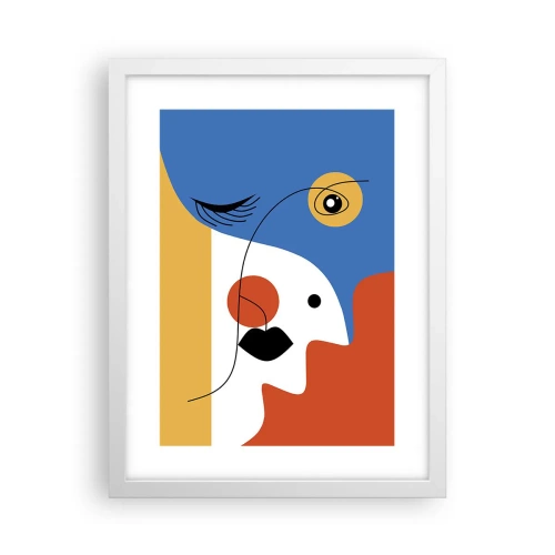 Affiche dans un cadre blanc - Poster - Portrait déconstruit - 30x40 cm